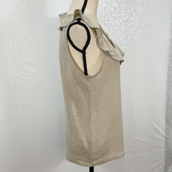 Yeohlee New York Beige Sleeveless Knit Top with Ruffle Neckline – Size S - Picture 5 of 10
